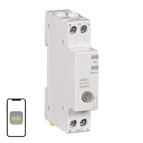 Moes WCB-A5-TW-E1 - Driver LED connecté Wi-Fi à disjoncteur intégré : WiFi rail DIN moes