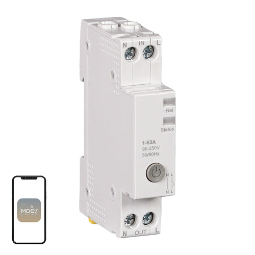 Moes WCB-A5-TW-E1 - Driver LED connecté Wi-Fi à disjoncteur intégré : WiFi rail DIN moes