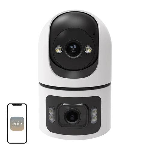 Moes WCM-Q09 - Caméra de surveillance IP double objectif : plafond