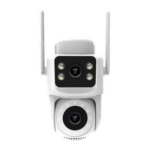Moes WCM-Q29 - Caméra de surveillance extérieure double objectif Wi-Fi : vue nocturne vision couleur