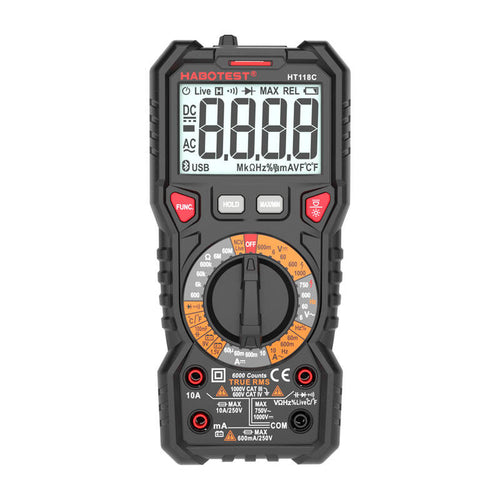 Habotest HT118C - multimètre numérique True RMS avec test de piles et NCV
