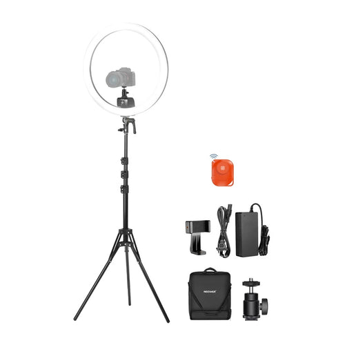 Neewer - Kit ring light SRP18C 48 cm RGB (55 W, trépied 180 cm, télécommande) : vue ensemble