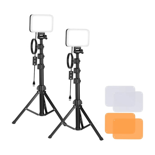 Neewer - Kit studio BP66 : 2 lampes LED + filtres magnétiques + trépieds : vue ensemble