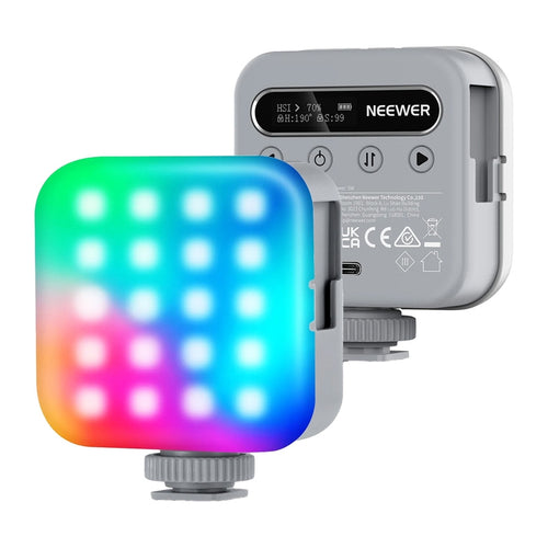 Neewer - Lampe LED magnétique BL60C (126 g, RGB, 18 effets, diffuseur inclus) : vue ensemble