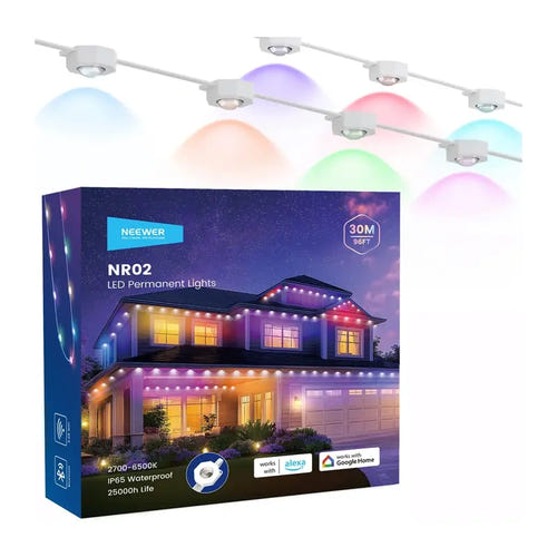Neewer NR02 - Éclairage extérieur permanent RGBCW 30 m : guirlande LED RGBCW façade Neewer nr02