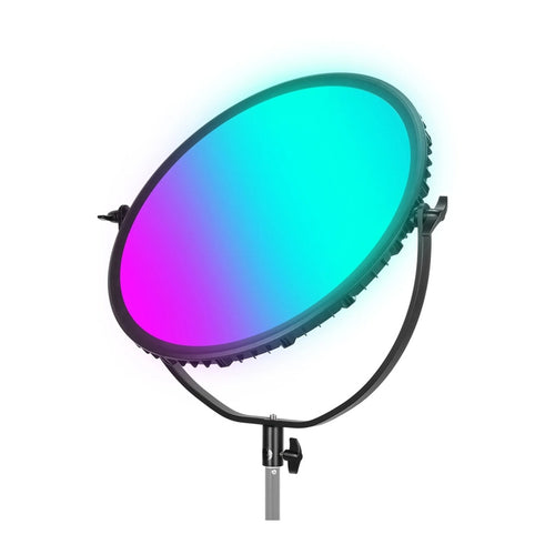 Neewer - Panneau LED rond GR18C 65 W à éclairage latéral (RGB, 2500 à 8500 K) : vue ensemble