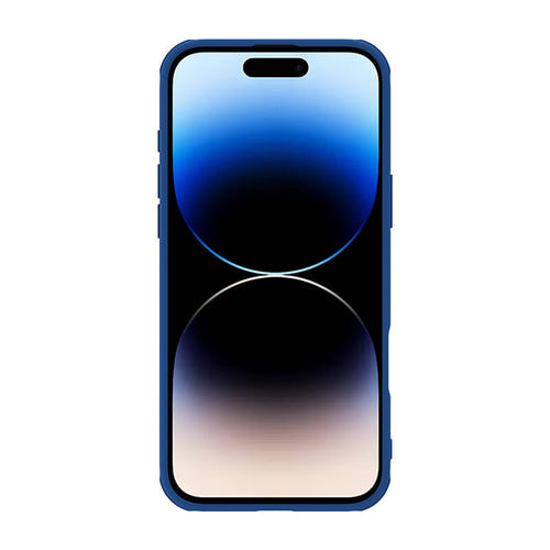 Nillkin CamShield Pro - Coque iPhone 16 Pro Max avec cache objectif (bleue) : ouvert