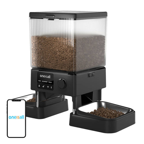 Oneisall PFD-002 - Distributeur de croquettes double Wi-Fi 2,1 kg