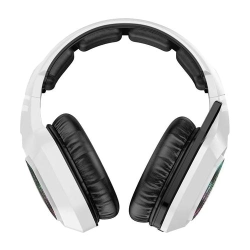 ONIKUMA B100 - Casque gaming sans fil 50 mm, Bluetooth 5.3, 2,4 GHz et filaire, blanc : micro antibruit orientable