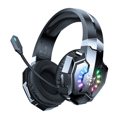 ONIKUMA B15 - Casque gaming sans fil Bluetooth 5.4 avec micro détachable et RGB (noir) (vue 1)
