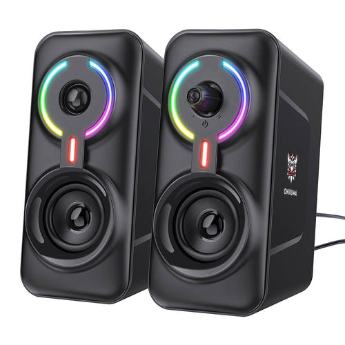 ONIKUMA L6 - Enceintes gaming RGB 2 x 5 W, Bluetooth BT5.0, USB et jack : noires