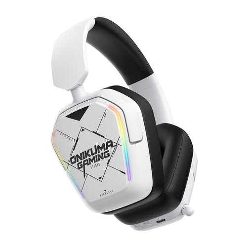 ONIKUMA GT883 - Casque gaming sans fil 4 modes RGB, blanc (vue 3)