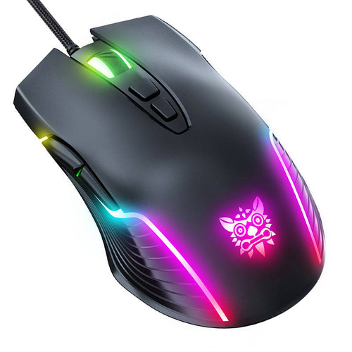 ONIKUMA CW905 - Souris gaming filaire 7 boutons, 6 DPI à code couleur, noir - visuel 1