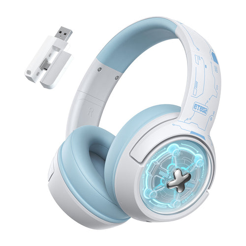 ONIKUMA GT802 - Casque gaming sans fil 60 h avec commandes intégrées (blanc)