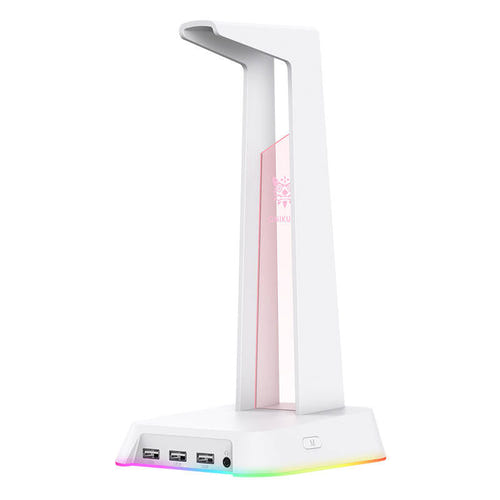 ONIKUMA ST-2 - Support casque RGB 3 ports USB 2.0, blanc - visuel 1