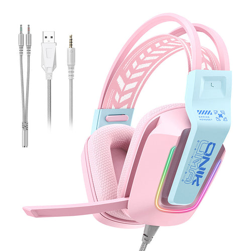 ONIKUMA X13 - Casque gaming filaire RGB avec micro orientable (rose)