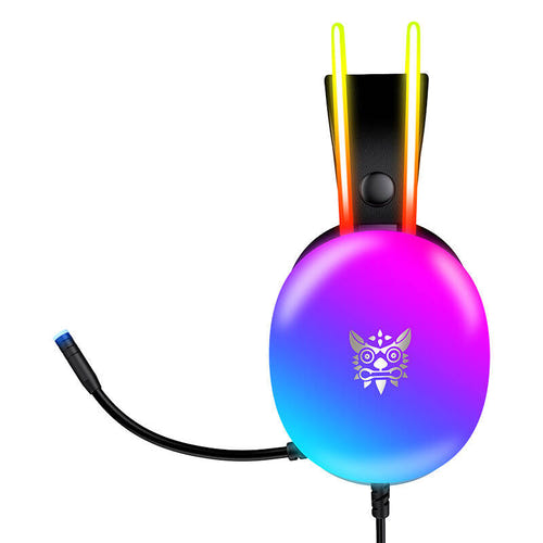 ONIKUMA X25 - Casque gaming filaire mousse à mémoire de forme, noir : LED arceau illumine