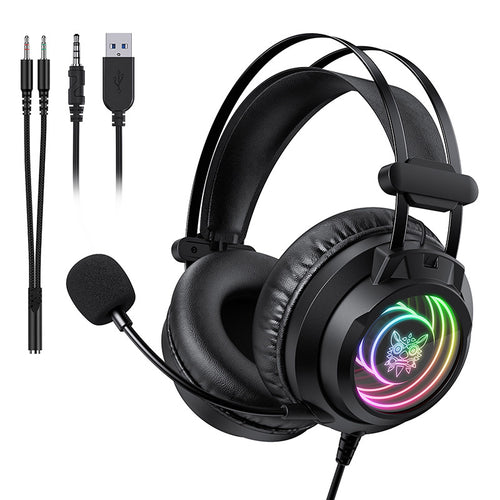 ONIKUMA X80 - Casque gaming filaire RGB effet miroir, micro antibruit