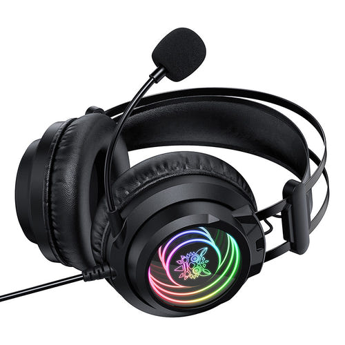ONIKUMA X80 - Casque gaming filaire RGB effet miroir, micro antibruit : pivotant bonnette