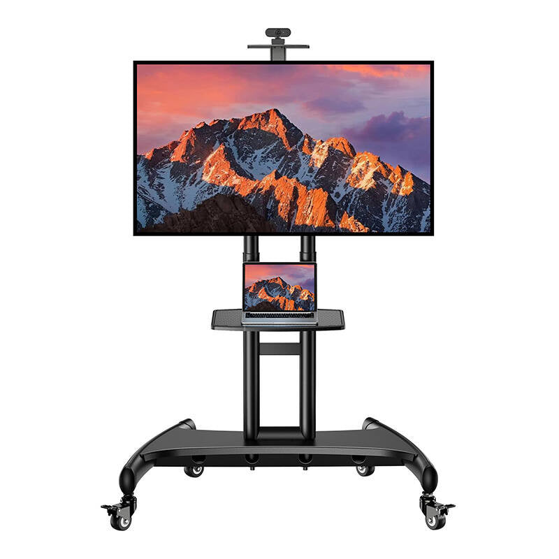Perlesmith PSTVMC05-US - Support TV mobile sur roulettes 32 à 82 pouces, VESA 600 x 400, 45 kg - visuel 1