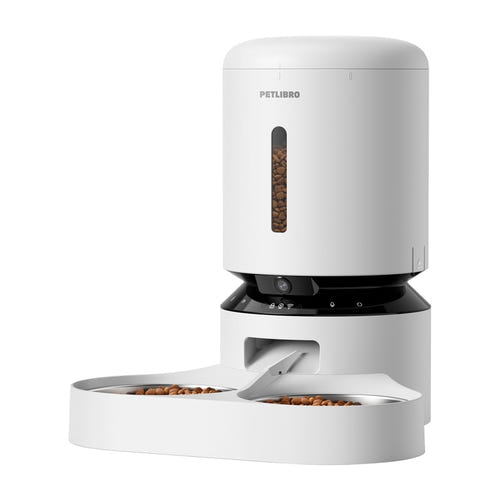 Petlibro Granary PL-AF203-36W 5 L - Distributeur à caméra double gamelle blanc : deux gamelles