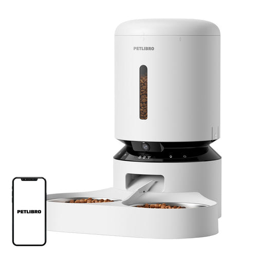 Petlibro Granary PL-AF203-36W 5 L - Distributeur à caméra double gamelle blanc : 5 L caméra double gamelle blanc