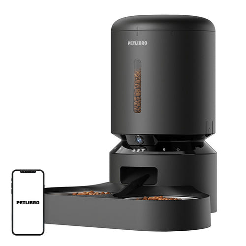 Petlibro Granary PL-AF203-36W 5 L - Distributeur à caméra double gamelle noir : 5 L caméra double gamelle noir