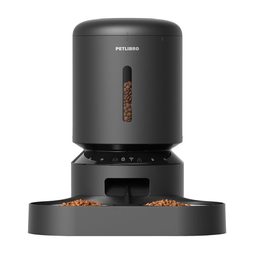 Petlibro Granary - Distributeur de croquettes connecté double gamelle 5 L (noir) : réservoir cinq litres couvercle
