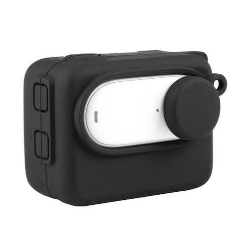 Puluz - Coque de protection PU866B avec cache-objectif pour Insta360 GO 3 (noir) : sangle