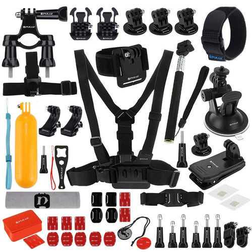 Puluz - Kit 53 accessoires PKT16 pour caméras sport (GoPro, DJI, Insta360)