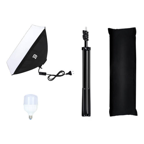 Puluz - Kit studio softbox 50 × 70 cm avec trépied et ampoule LED PU5070EU : aluminium