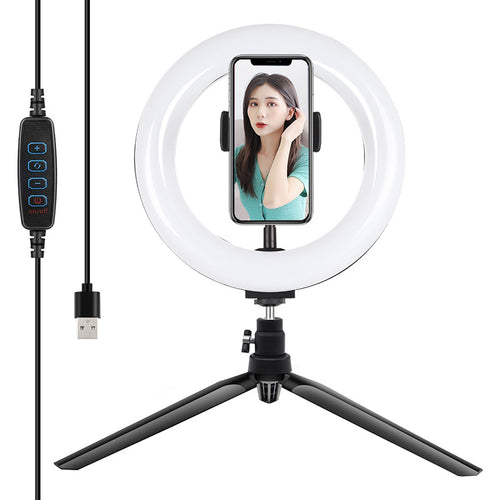 Puluz - Trépied avec anneau lumineux LED 20 cm PKT3073B pour vlog