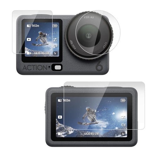 Puluz - Kit de verres trempés PU1067T pour DJI Osmo Action 6 (3 pièces) : détail