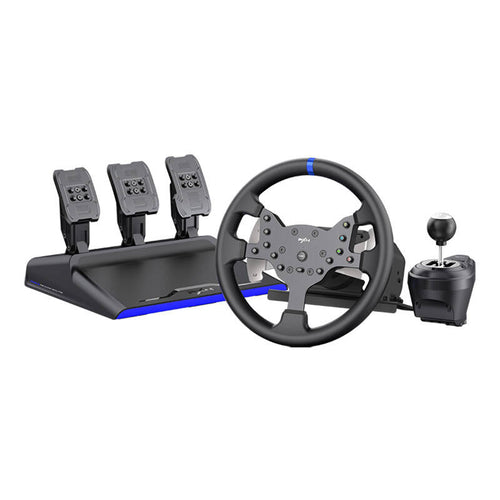 PXN V99 - Volant de simulation 900 degrés, pédalier 3 pédales et boîte 6+R : ensemble