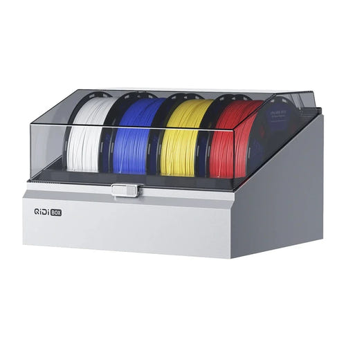 QiDi Box pour Q2 - système multifilament 4 bobines avec séchage à 65 °C : quatre bobines couvercle transparent