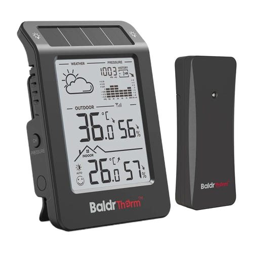 RainPoint B0596WT2H2P-V1 - Station météo à appoint solaire avec capteur extérieur, noire - visuel 1