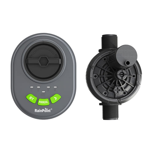RainPoint HIC406B - Programmateur d'arrosage 4 voies Bluetooth : vue côté