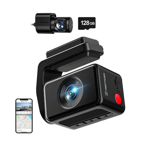 REDTIGER F4 Pro - Caméra embarquée 4K avant et 1080p arrière, Wi-Fi 6, GPS, carte 128 Go - visuel 1