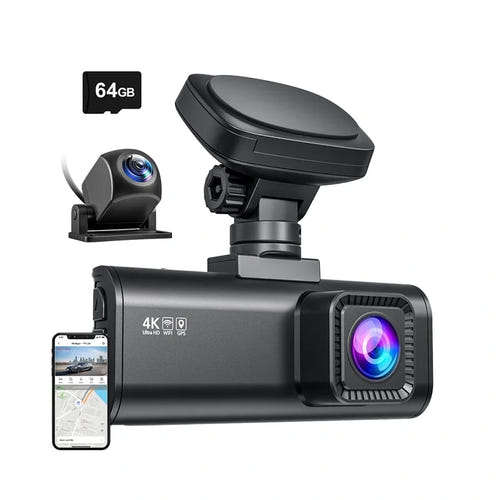 REDTIGER F7N - Caméra embarquée 4K avant et arrière, Wi-Fi 6 et GPS : application