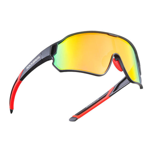 Rockbros 10135R - Lunettes de vélo photochromiques rouges : vue de profil