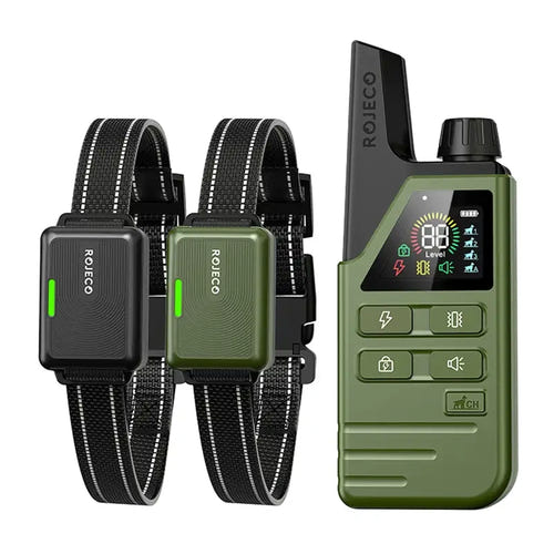 Rojeco DOG800 - Collier de dressage à distance, lot de 2 : télécommande