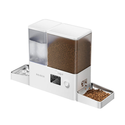 Rojeco - fontaine 3,5 L et distributeur de croquettes 5 L 2-en-1 : 3l5 distributeur 5 L 2en1