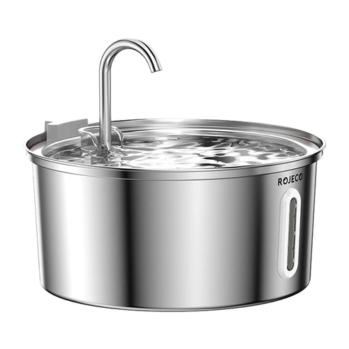 Rojeco - Fontaine à eau inox 3,2 L pour chat avec veilleuse LED - visuel 1