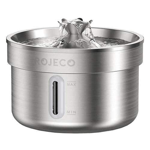 Rojeco - fontaine à eau en inox 2 L pour chat et chien : 2 L chat chien