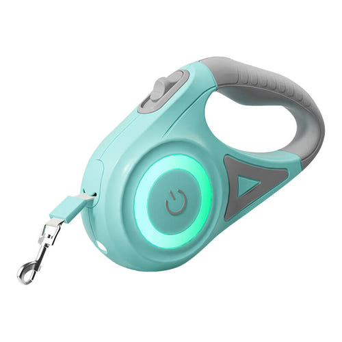 Rojeco - Laisse automatique LED 5 m pour chien (verte) : 5 m verte