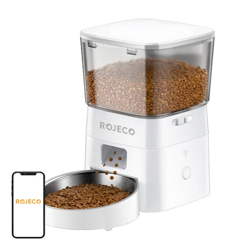 Rojeco RWSQ-12 - Distributeur de croquettes connecté Wi-Fi 2 L : WiFi Rojeco 2 L