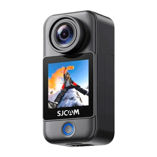 SJCAM C300 Pocket noire - mini caméra d'action 4K de 55 g, grand angle 154°, étanche 30 m en caisson : vue trois quarts