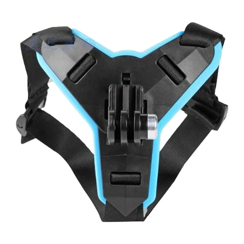 SJCAM Support mentonnière pour casque moto - fixation caméra d'action, noir et bleu : sangles