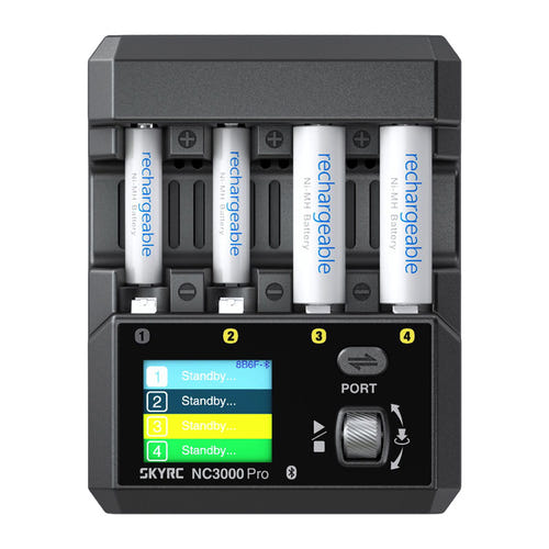 SkyRC NC3000 Pro - Chargeur analyseur 4 accus AA et AAA NiMH et NiCd : quatre emplacements AA AAA