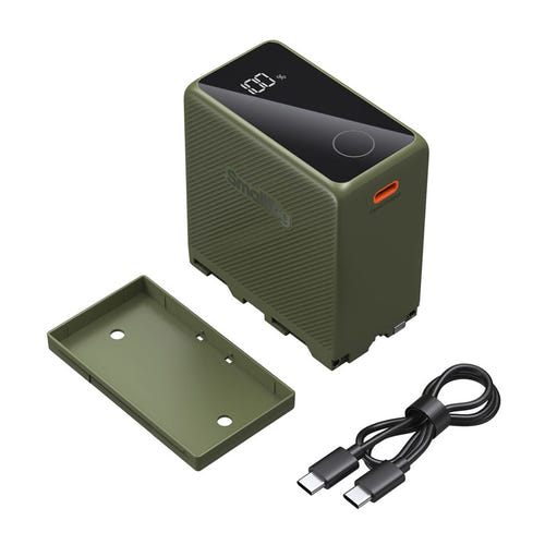 SmallRig NP-F970 - batterie appareil photo 10 500 mAh avec USB-C, verte : ports USB